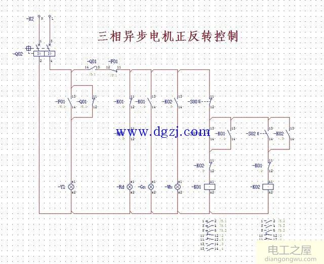 三相電機正反轉控制接線圖原理