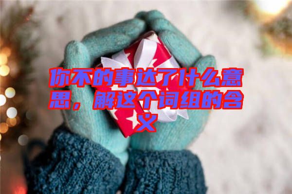 你不的事達(dá)了什么意思，解這個(gè)詞組的含義