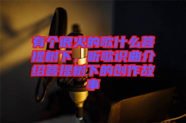 有個很火的歌什么菩提樹下，聽歌識曲介紹菩提樹下的創作故事