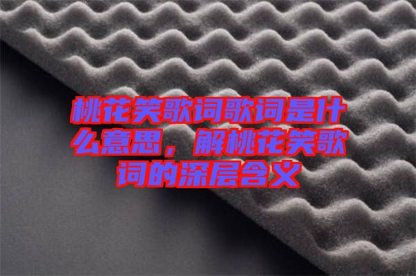 桃花笑歌詞歌詞是什么意思，解桃花笑歌詞的深層含義