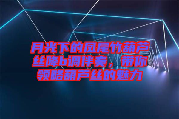 月光下的鳳尾竹葫蘆絲降b調伴奏，帶你領略葫蘆絲的魅力