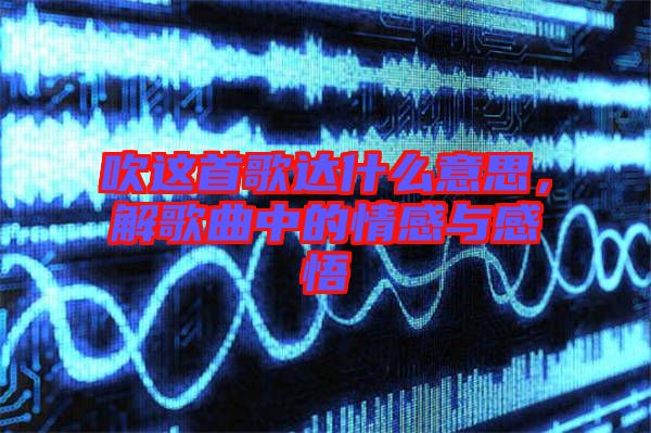 吹這首歌達什么意思，解歌曲中的情感與感悟