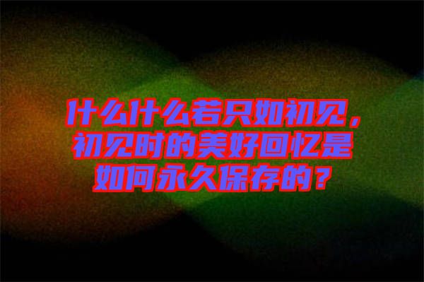 什么什么若只如初見，初見時的美好回憶是如何永久保存的？