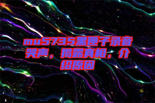 mu5735黑匣子錄音哭聲，揭露真相，介紹原因