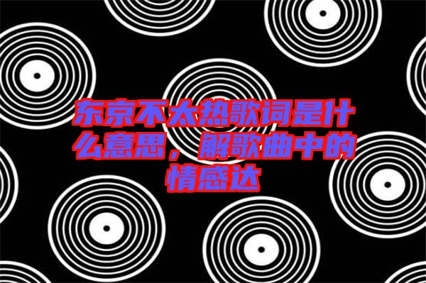 東京不太熱歌詞是什么意思，解歌曲中的情感達