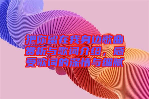 把你留在我身邊歌曲賞析與歌詞介紹，感受歌詞的深情與細(xì)膩