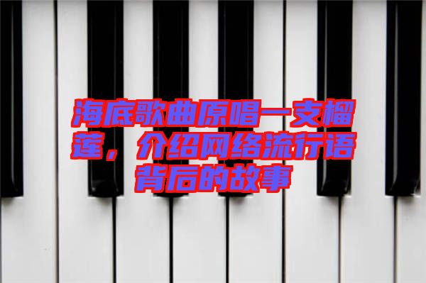 海底歌曲原唱一支榴蓮，介紹網絡流行語背后的故事