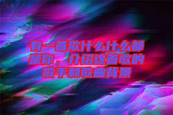 有一首歌什么什么都是你，介紹這首歌的歌手和歌曲背景