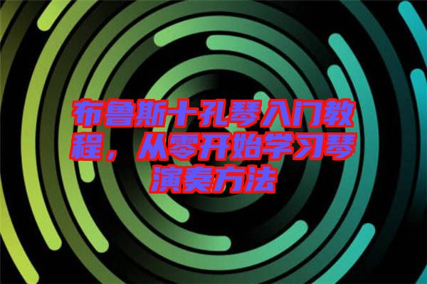 布魯斯十孔琴入門教程，從零開始學習琴演奏方法