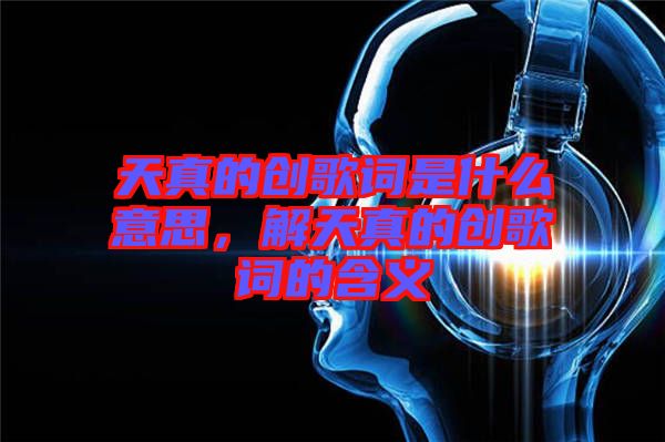 天真的創歌詞是什么意思，解天真的創歌詞的含義