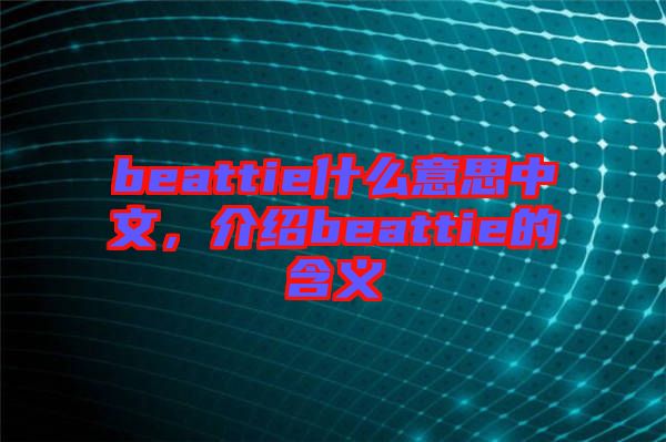 beattie什么意思中文，介紹beattie的含義