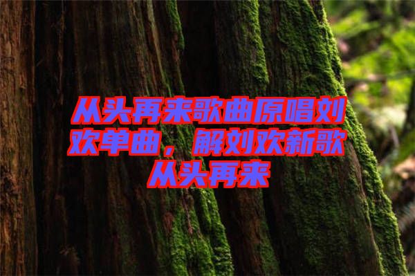 從頭再來(lái)歌曲原唱?jiǎng)g單曲，解劉歡新歌從頭再來(lái)