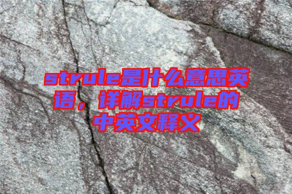 strule是什么意思英語(yǔ)，詳解strule的中英文釋義