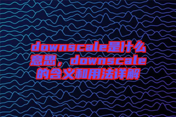 downscale是什么意思，downscale的含義和用法詳解