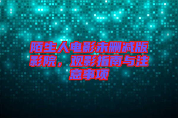 陌生人電影未刪減版影院，觀影指南與注意事項