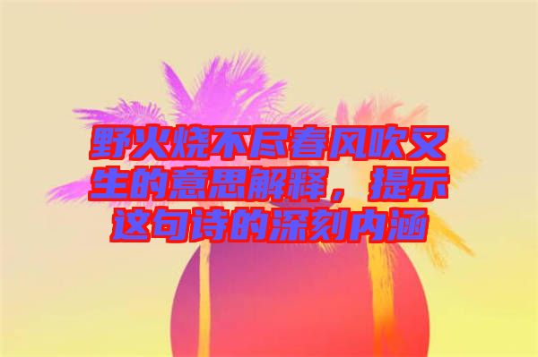 野火燒不盡春風(fēng)吹又生的意思解釋，提示這句詩的深刻內(nèi)涵