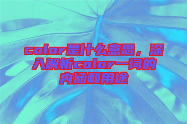 color是什么意思，深入解析color一詞的內(nèi)涵和用途