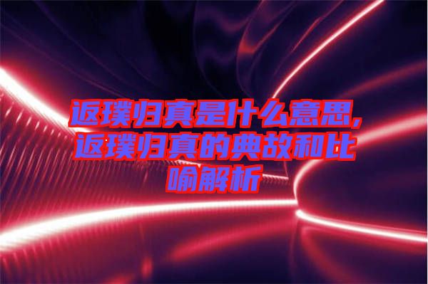 返璞歸真是什么意思,返璞歸真的典故和比喻解析