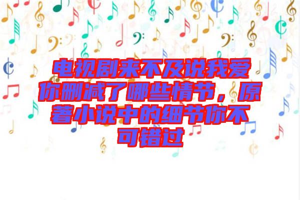 電視劇來不及說我愛你刪減了哪些情節，原著小說中的細節你不可錯過