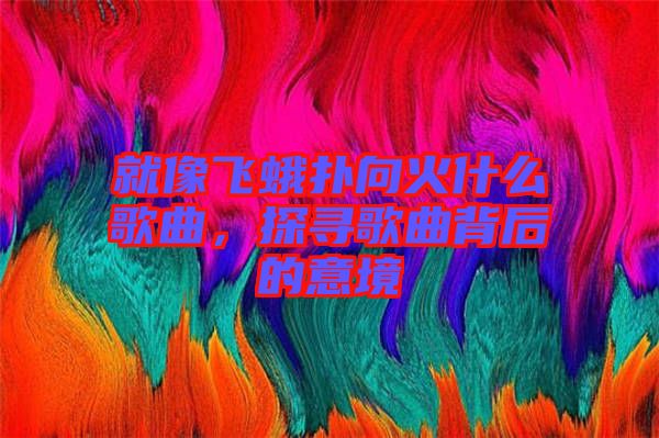 就像飛蛾撲向火什么歌曲，探尋歌曲背后的意境