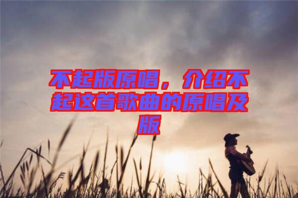 不起版原唱，介紹不起這首歌曲的原唱及版