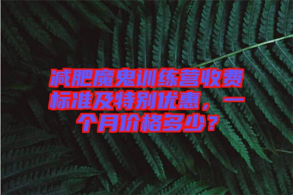 減肥魔鬼訓練營收費標準及特別優(yōu)惠，一個月價格多少？