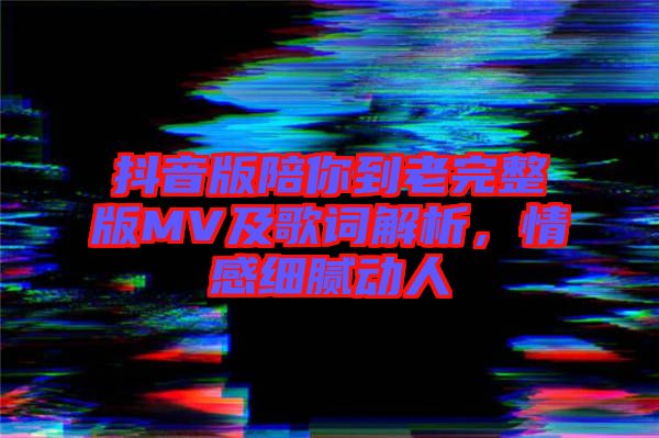 抖音版陪你到老完整版MV及歌詞解析，情感細膩動人