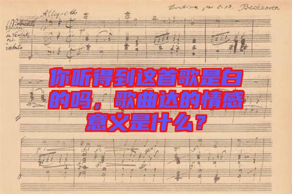 你聽得到這首歌是白的嗎，歌曲達的情感意義是什么？