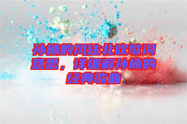 孫楠的風往北吹歌詞意思，詳細解孫楠的經典歌曲