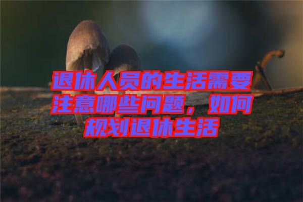 退休人員的生活需要注意哪些問題，如何規劃退休生活