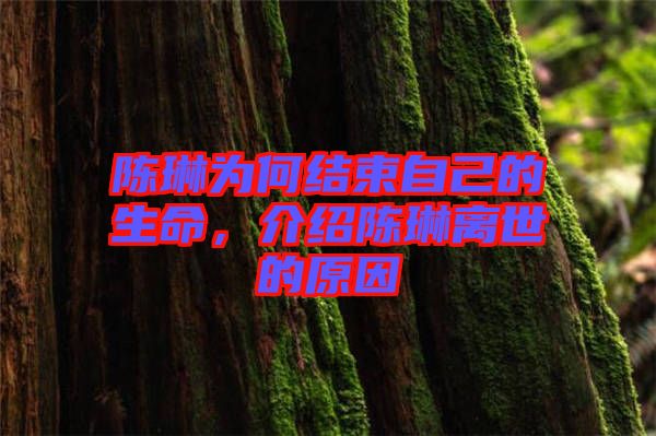 陳琳為何結(jié)束自己的生命，介紹陳琳離世的原因