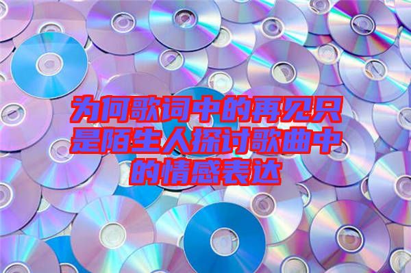 為何歌詞中的再見只是陌生人探討歌曲中的情感表達(dá)