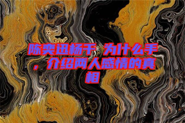 陳奕迅楊千嬅為什么手，介紹兩人感情的真相